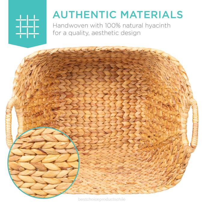 accesorio Best Choice Products Cesta grande de almacenamiento de junco marino multiusos con asas. natural08BN642