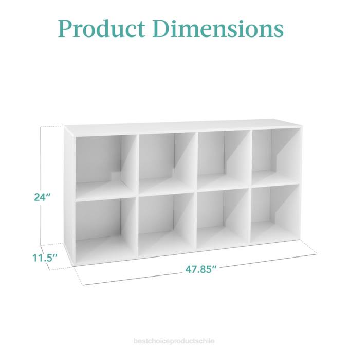accesorio Best Choice Products Estantería de 8 cubos, pantalla de almacenamiento de 11 pulgadas con paneles extraíbles, personalizable blanco08BN383