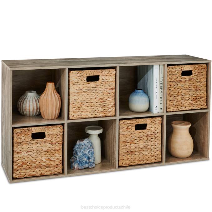 accesorio Best Choice Products Estantería de 8 cubos, pantalla de almacenamiento de 11 pulgadas con paneles extraíbles, personalizable gris08BN382