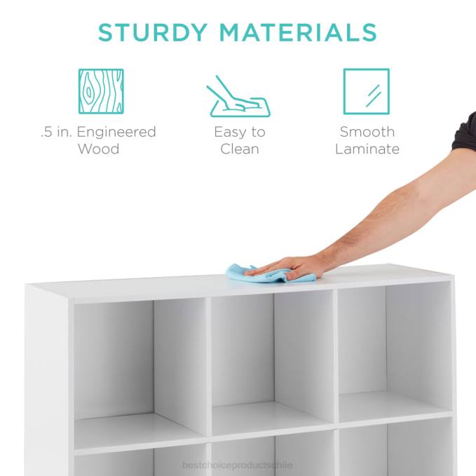 accesorio Best Choice Products Estantería de almacenamiento de 9 cubos con 3 paneles extraíbles, diseño personalizable blanco08BN616