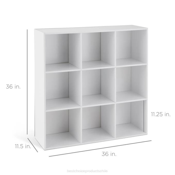 accesorio Best Choice Products Estantería de almacenamiento de 9 cubos con 3 paneles extraíbles, diseño personalizable blanco08BN616