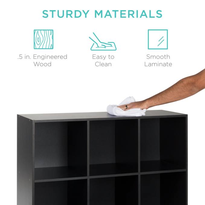 accesorio Best Choice Products Estantería de almacenamiento de 9 cubos con 3 paneles extraíbles, diseño personalizable negro08BN615