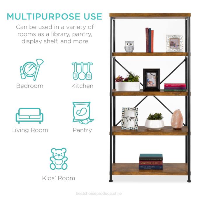 accesorio Best Choice Products Estantería industrial de 5 niveles con estructura de metal y estantes de madera. marrón08BN691