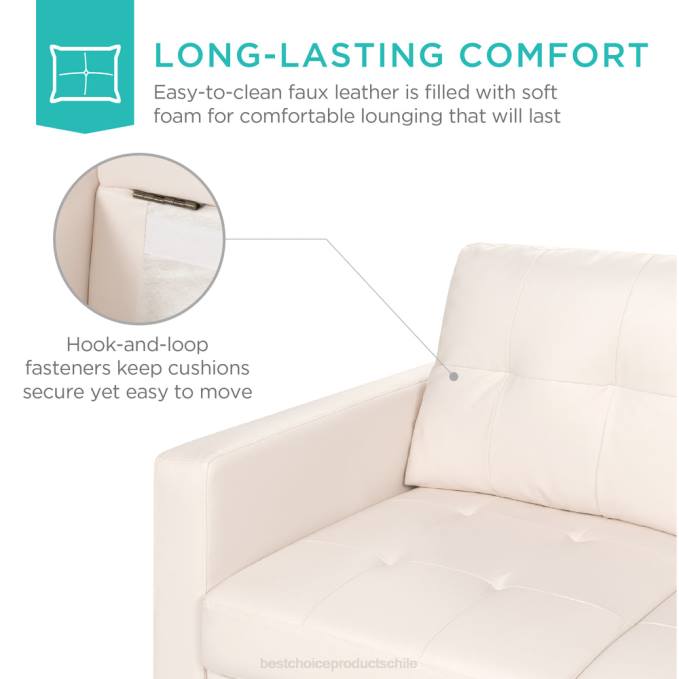 accesorio Best Choice Products Juego de sofás de piel sintética personalizables en forma de L con banco otomano blanco08BN671