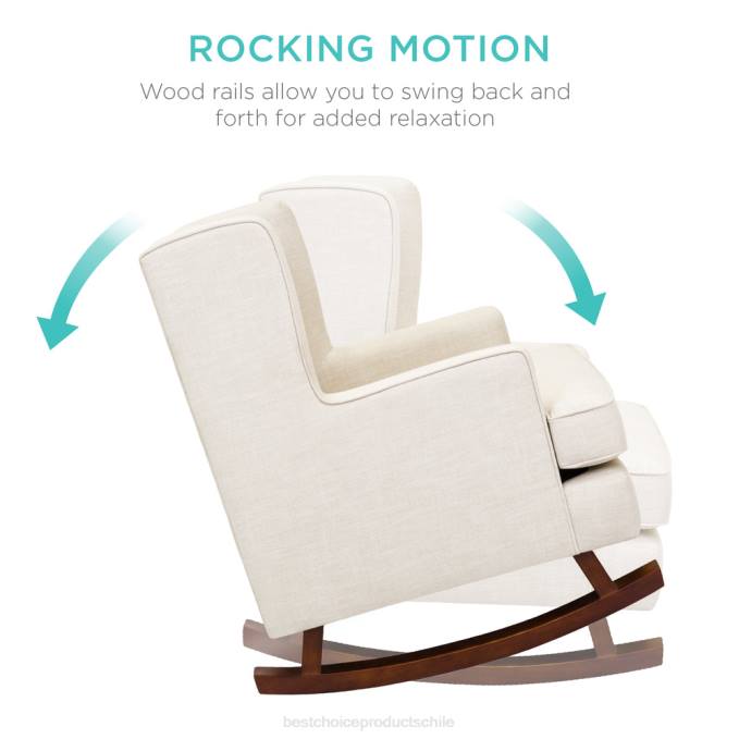 accesorio Best Choice Products Mecedora con respaldo tapizado y capitoné beige08BN1225