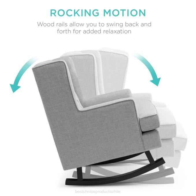 accesorio Best Choice Products Mecedora con respaldo tapizado y capitoné gris08BN1226