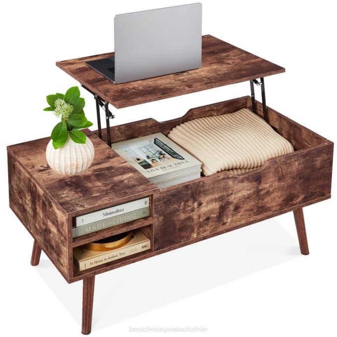 accesorio Best Choice Products Mesa de centro moderna de madera de mediados de siglo con tapa elevable y estante extraíble marrón08BN698