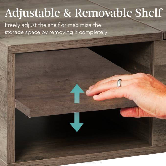 accesorio Best Choice Products Mesa de centro moderna de madera de mediados de siglo con tapa elevable y estante extraíble roble gris08BN696