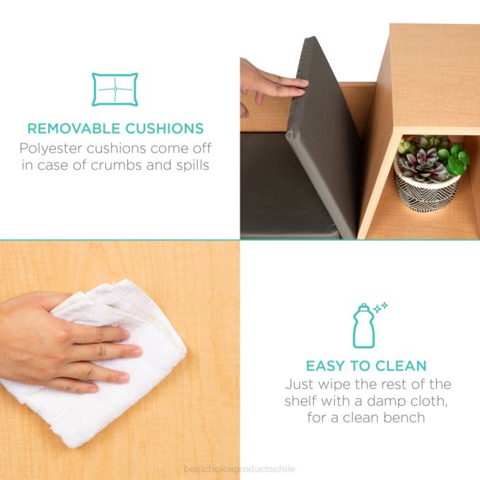 accesorio Best Choice Products Muebles de librería infantil de 6 cubículos con rincón de lectura acolchado marrón08BN735