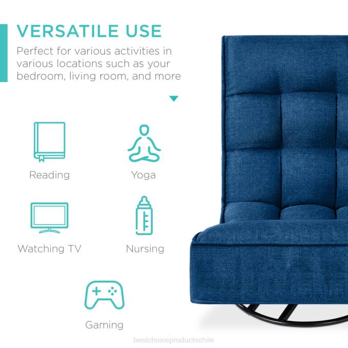 accesorio Best Choice Products Silla de juego de piso plegable con giro de 360 ​​grados y 4 posiciones ajustables azul oscuro08BN1211