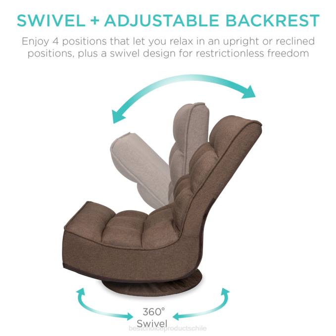 accesorio Best Choice Products Silla de juego de piso plegable con giro de 360 ​​grados y 4 posiciones ajustables café08BN1210