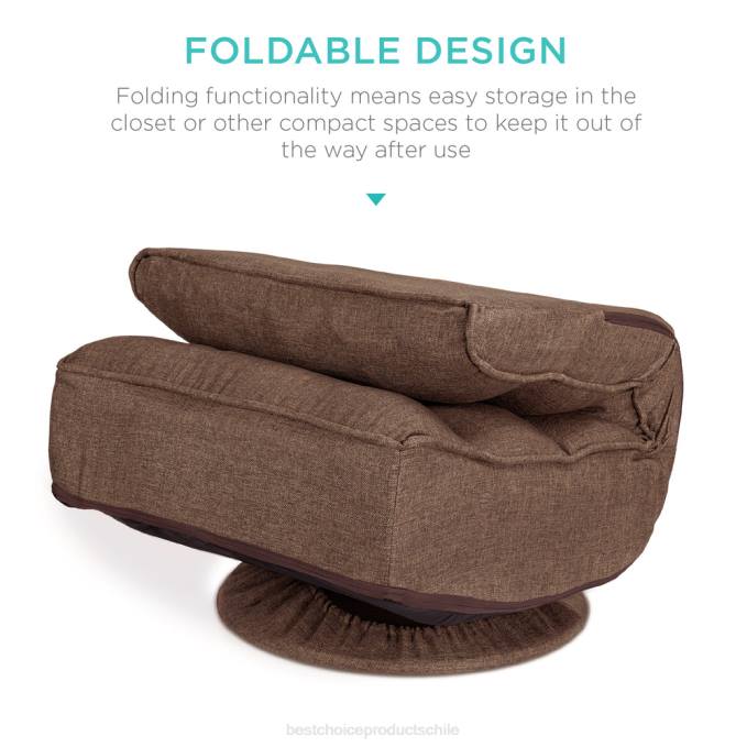 accesorio Best Choice Products Silla de juego de piso plegable con giro de 360 ​​grados y 4 posiciones ajustables café08BN1210