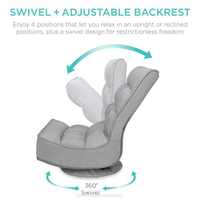accesorio Best Choice Products Silla de juego de piso plegable con giro de 360 ​​grados y 4 posiciones ajustables gris08BN1208