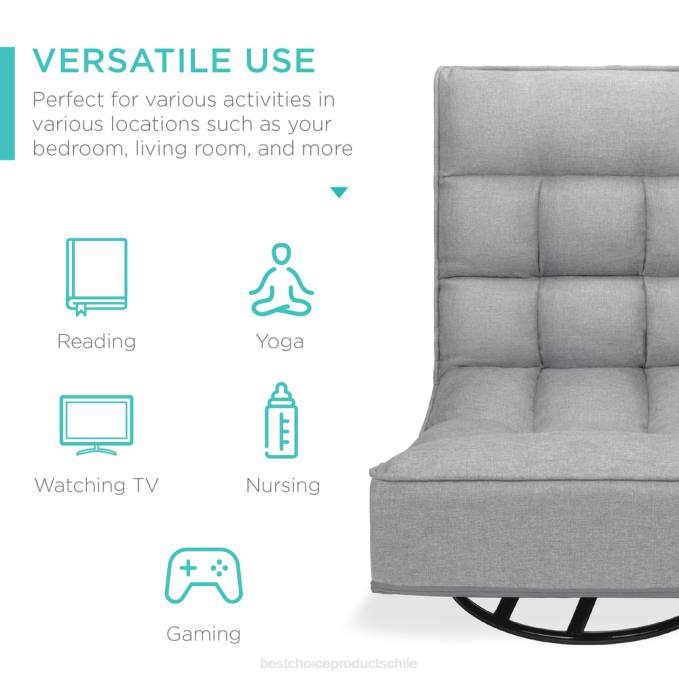 accesorio Best Choice Products Silla de juego de piso plegable con giro de 360 ​​grados y 4 posiciones ajustables gris08BN1208
