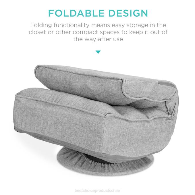 accesorio Best Choice Products Silla de juego de piso plegable con giro de 360 ​​grados y 4 posiciones ajustables gris08BN1208