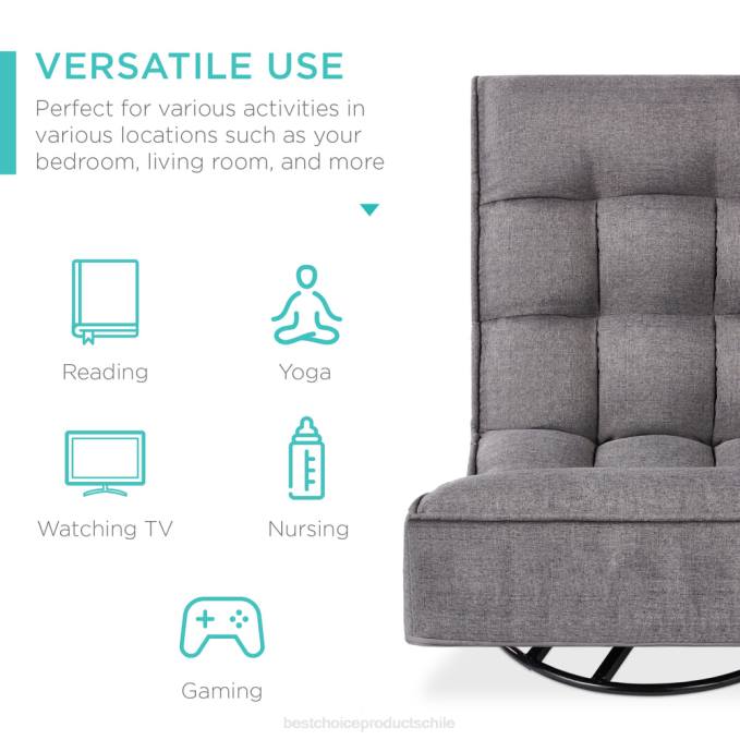 accesorio Best Choice Products Silla de juego de piso plegable con giro de 360 ​​grados y 4 posiciones ajustables gris oscuro08BN1212