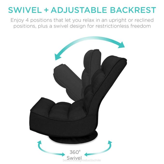 accesorio Best Choice Products Silla de juego de piso plegable con giro de 360 ​​grados y 4 posiciones ajustables negro08BN1209