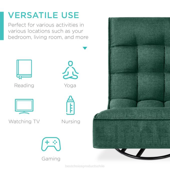 accesorio Best Choice Products Silla de juego de piso plegable con giro de 360 ​​grados y 4 posiciones ajustables verde08BN1214