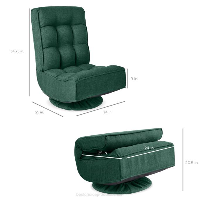 accesorio Best Choice Products Silla de juego de piso plegable con giro de 360 ​​grados y 4 posiciones ajustables verde08BN1214