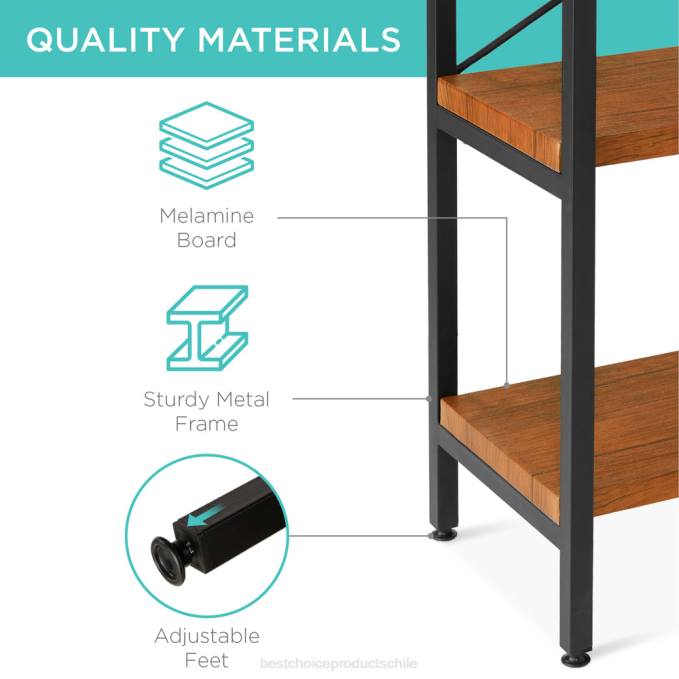 accesorio Best Choice Products estantería industrial para sala de estar, pasarela con diseño elevado marrón08BN645