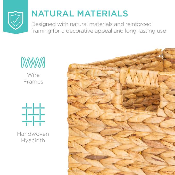 accesorio Best Choice Products juego de 5 cestas de almacenamiento plegables de jacinto con inserciones natural08BN1235