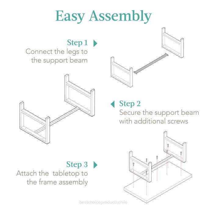 accesorio Best Choice Products mesa de centro rectangular moderna con tapa de bloque de carnicero y patas de metal marrón08BN740