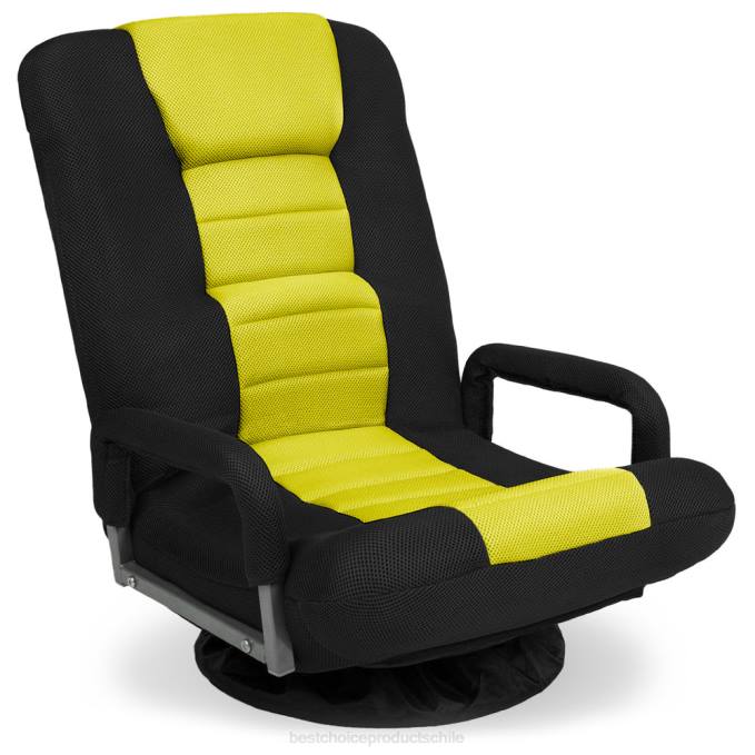 accesorio Best Choice Products silla de piso para juegos con giro de 360 ​​grados, reposabrazos y respaldo ajustable amarillo negro08BN1173