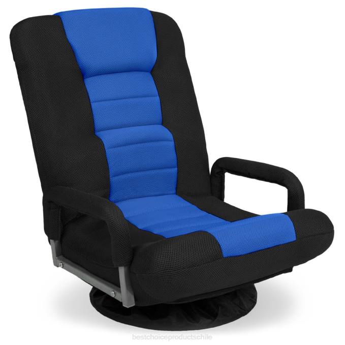 accesorio Best Choice Products silla de piso para juegos con giro de 360 ​​grados, reposabrazos y respaldo ajustable azul negro08BN1164