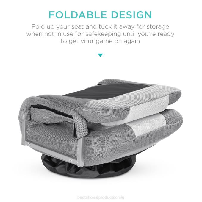 accesorio Best Choice Products silla de piso para juegos con giro de 360 ​​grados, reposabrazos y respaldo ajustable gris blanco08BN1167
