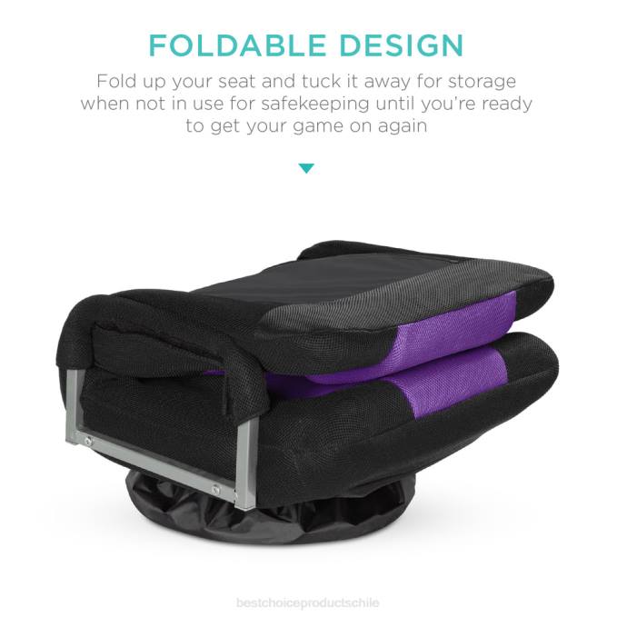 accesorio Best Choice Products silla de piso para juegos con giro de 360 ​​grados, reposabrazos y respaldo ajustable negro/morado08BN1174