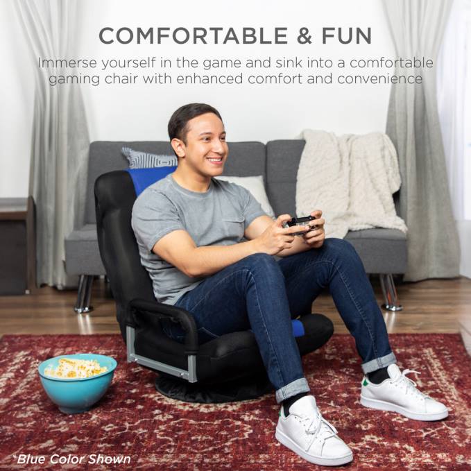 accesorio Best Choice Products silla de piso para juegos con giro de 360 ​​grados, reposabrazos y respaldo ajustable negro/morado08BN1174