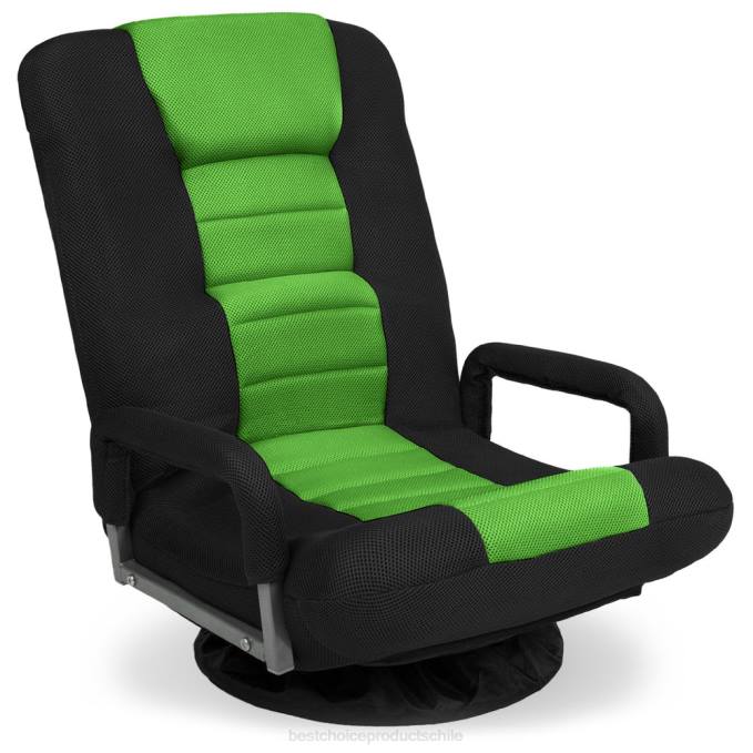 accesorio Best Choice Products silla de piso para juegos con giro de 360 ​​grados, reposabrazos y respaldo ajustable verde negro08BN1175