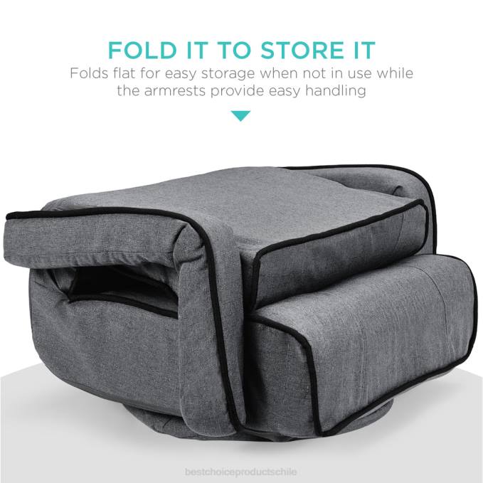 accesorio Best Choice Products silla de piso para juegos giratoria de gran tamaño con reposabrazos y respaldo ajustable gris claro08BN1297