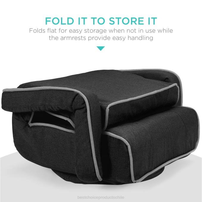 accesorio Best Choice Products silla de piso para juegos giratoria de gran tamaño con reposabrazos y respaldo ajustable gris claro08BN1297