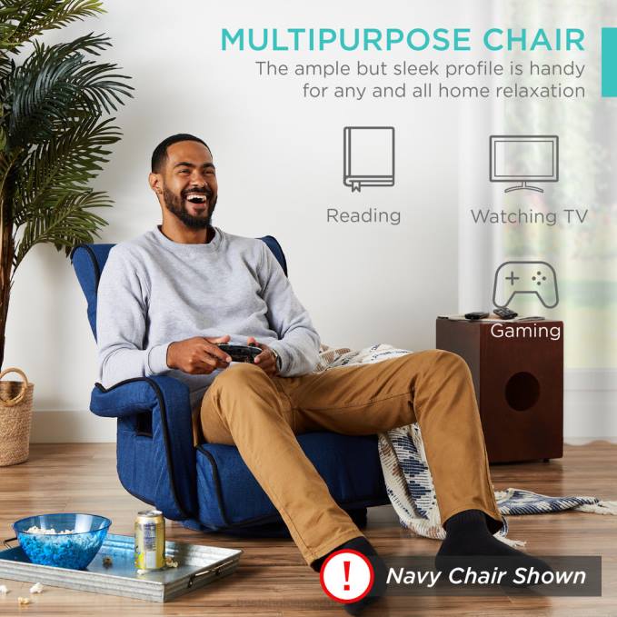 accesorio Best Choice Products silla de piso para juegos giratoria de gran tamaño con reposabrazos y respaldo ajustable gris claro08BN1297