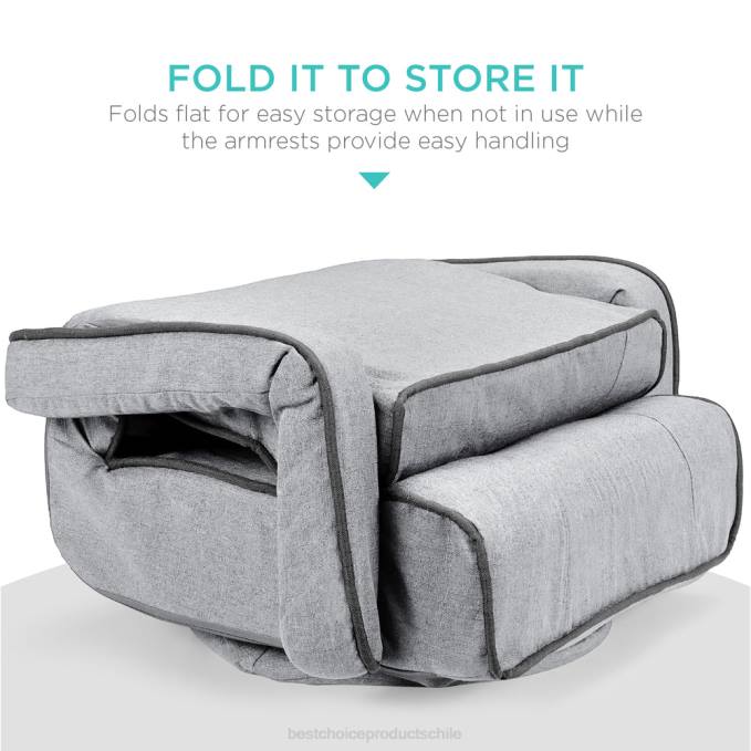 accesorio Best Choice Products silla de piso para juegos giratoria de gran tamaño con reposabrazos y respaldo ajustable gris claro08BN1297