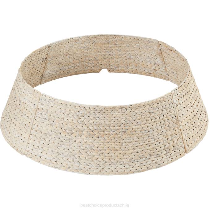 estacional Best Choice Products collar de árbol navideño de jacinto tejido blanco lavado08BN77