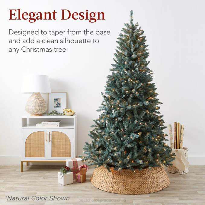 estacional Best Choice Products collar de árbol navideño de jacinto tejido tabaco08BN76