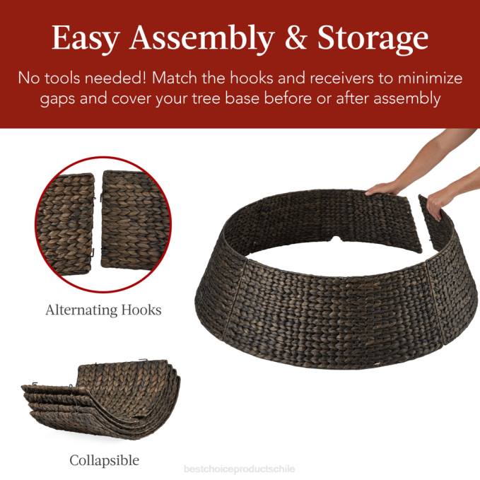 estacional Best Choice Products collar de árbol navideño de jacinto tejido tabaco08BN76