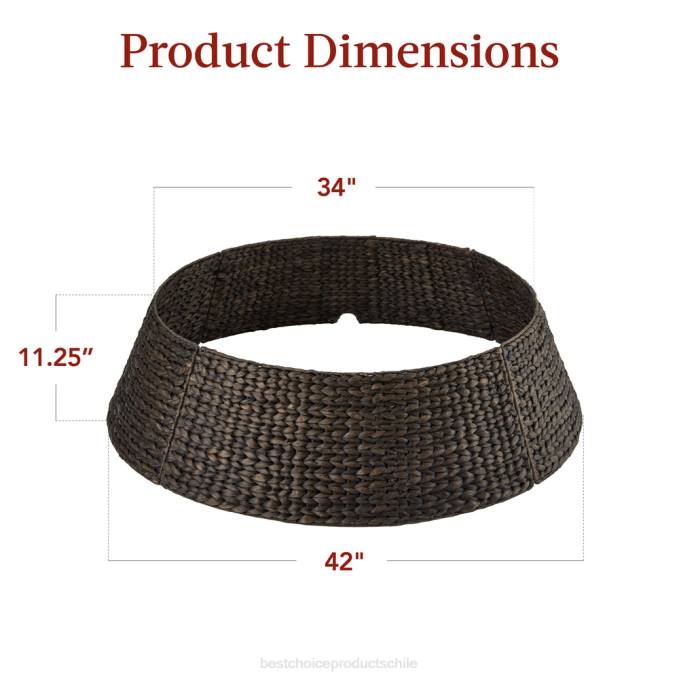 estacional Best Choice Products collar de árbol navideño de jacinto tejido tabaco08BN76