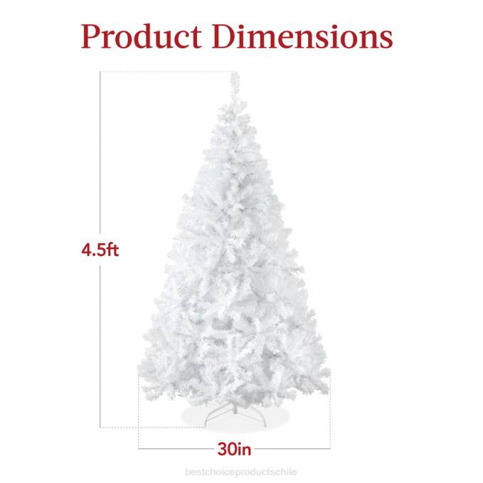 estacional Best Choice Products Árbol de Navidad artificial de pino blanco con bisagras preiluminado y luces soporte metálico08BN184