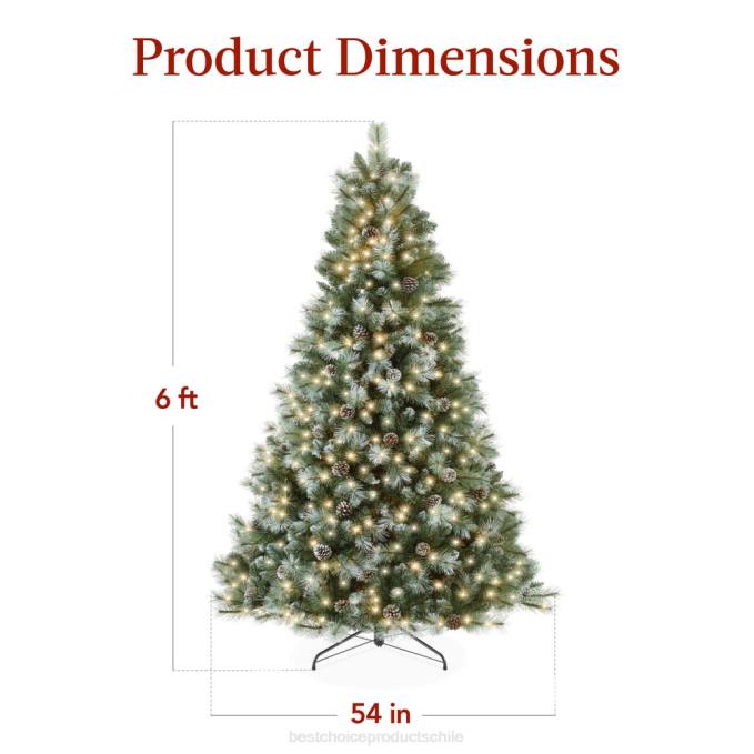 estacional Best Choice Products Árbol de Navidad artificial de pino escocés esmerilado preiluminado soporte metálico08BN233