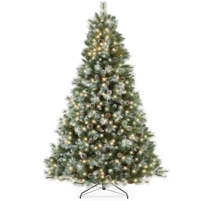 estacional Best Choice Products Árbol de Navidad artificial de pino escocés esmerilado preiluminado soporte metálico08BN235