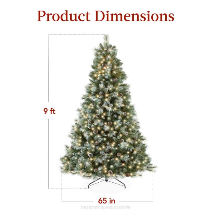 estacional Best Choice Products Árbol de Navidad artificial de pino escocés esmerilado preiluminado soporte metálico08BN235