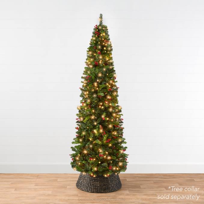 estacional Best Choice Products Árbol de Navidad de abeto preiluminado con bayas y piñas belleza08BN120