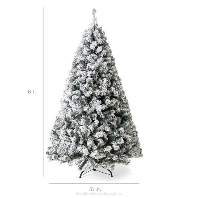 estacional Best Choice Products Árbol de Navidad de pino artificial con nieve preiluminada luces blancas cálidas08BN5