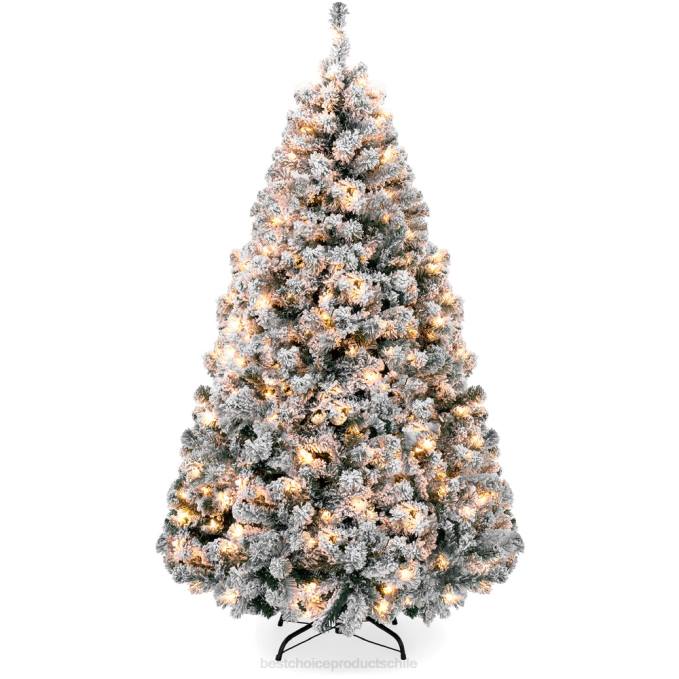 estacional Best Choice Products Árbol de Navidad de pino artificial con nieve preiluminada luces blancas cálidas08BN8