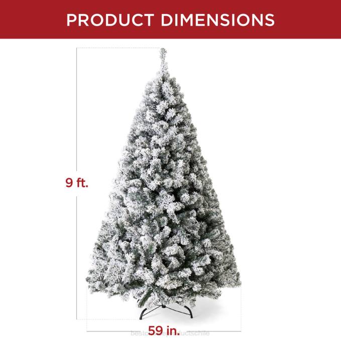 estacional Best Choice Products Árbol de Navidad de pino artificial preiluminado con nieve y luces multicolores belleza08BN29