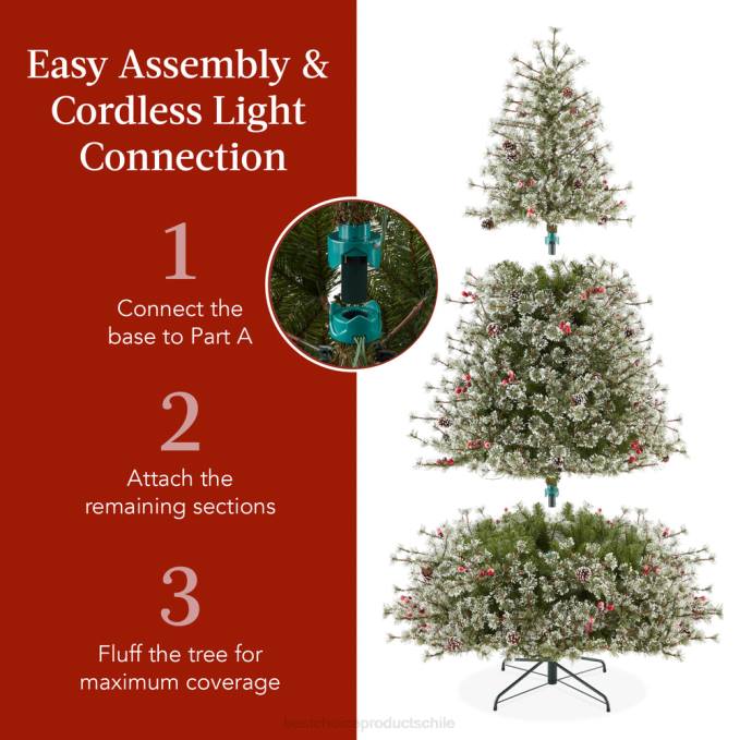 estacional Best Choice Products Árbol de Navidad de pino de cachemira artificial semi-iluminado y preiluminado soporte metálico08BN43