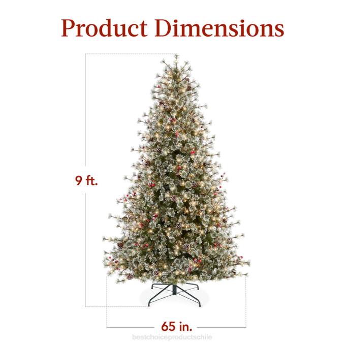 estacional Best Choice Products Árbol de Navidad de pino de cachemira artificial semi-iluminado y preiluminado soporte metálico08BN44